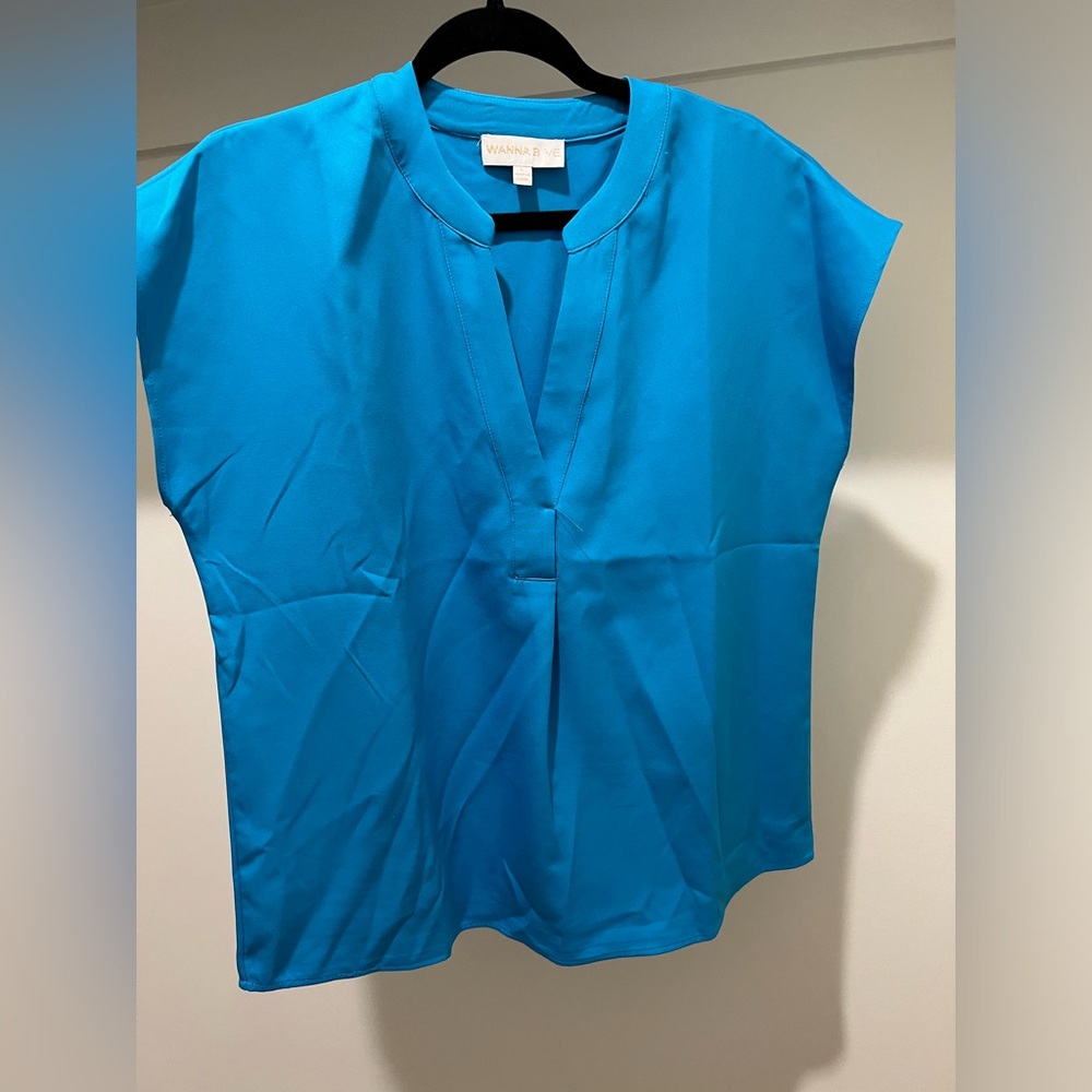 Avara | Wanna B V-Neck Blouse | Large | Turquoise